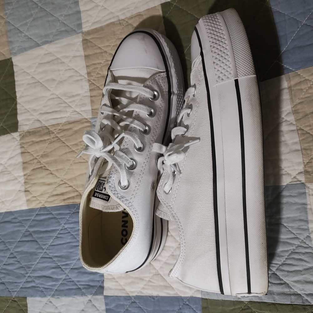 Converse White Platform Sneakers